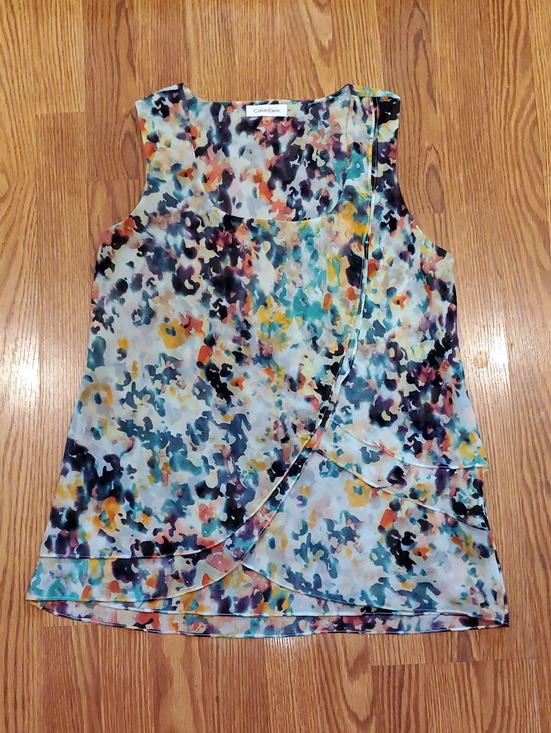 Calvin Klein Tops - Calvin Klein Multicolor Floral Watercolor Layered Sleeveless Shirt